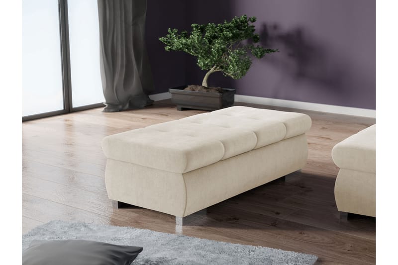Cerys Fotpall 60 cm - Beige - Møbler - Stoler - Krakk - Fotskammel