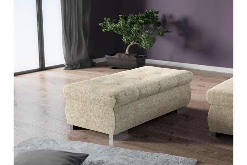 Cerys Fotpall 60 cm - Beige - Møbler - Stoler - Krakk - Fotskammel