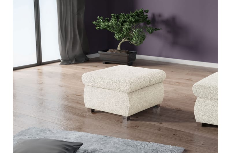 Cerys Fotpall 60 cm - Beige - Møbler - Stoler - Krakk - Fotskammel