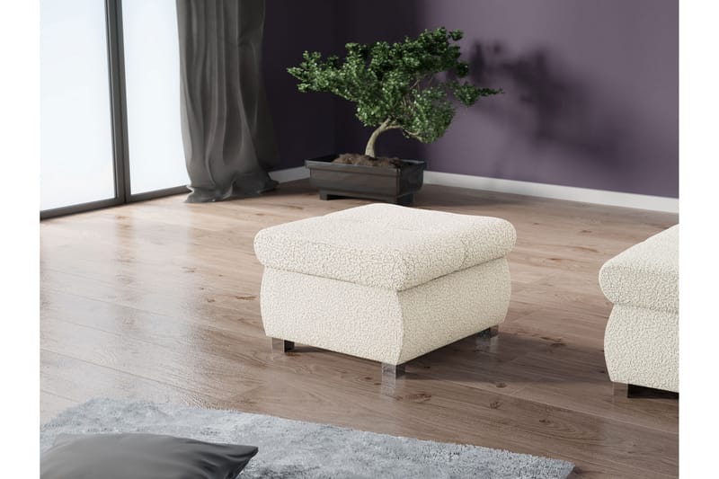 Cerys Fotpall 60 cm - Beige - Møbler - Stoler - Krakk - Fotskammel
