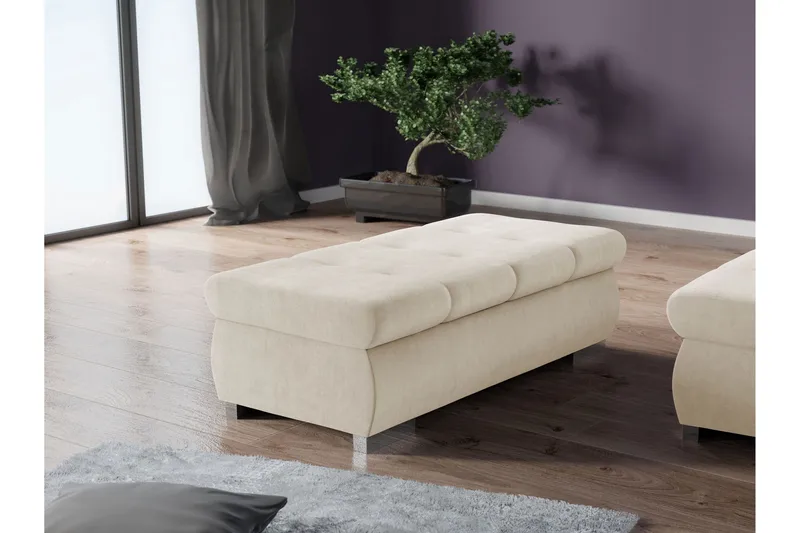 Cerys Fotpall 60 cm - Beige - Møbler - Stoler - Krakk - Fotskammel