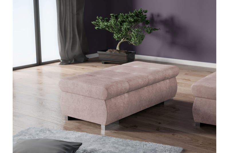 Cerys Fotpall 60 cm - Rosa - Møbler - Stoler - Krakk - Fotskammel