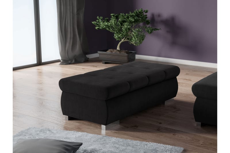 Cerys Fotpall 60 cm - Svart - Møbler - Stoler - Krakk - Fotskammel