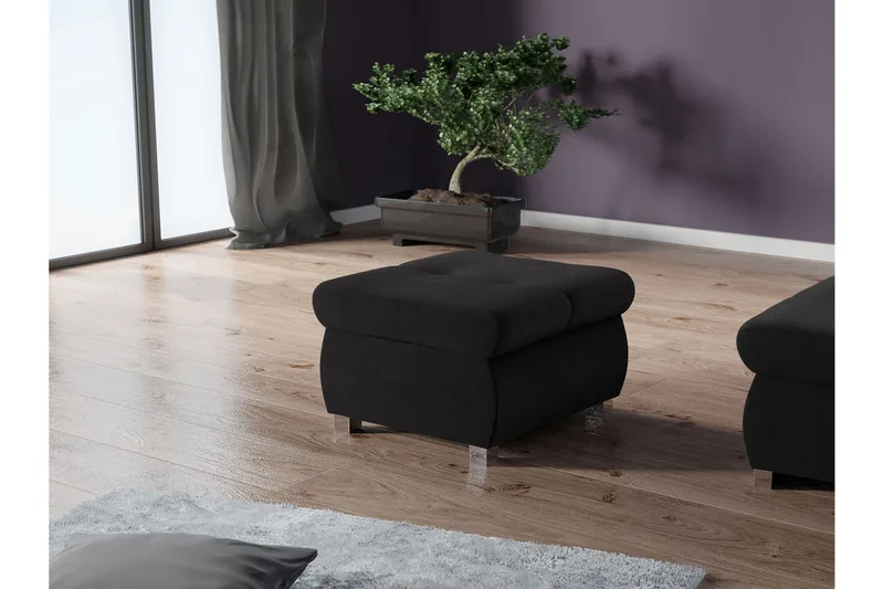 Cerys Fotpall 60 cm - Svart - Møbler - Stoler - Krakk - Fotskammel