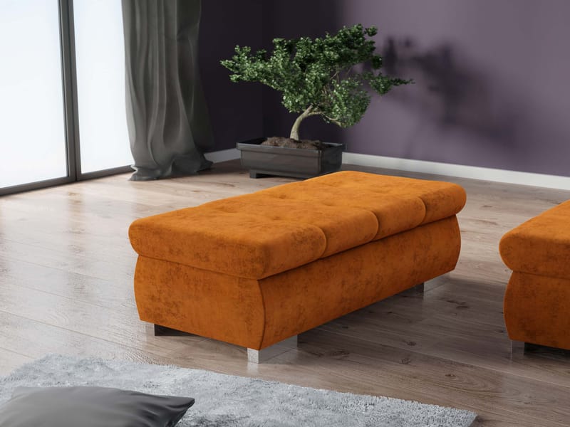 Cerys Fotskammel 120 cm - Oransje - Møbler - Stoler - Krakk - Fotskammel