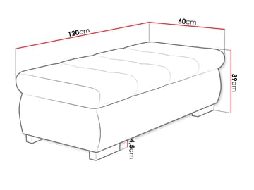 Cerys Fotskammel 120 cm - Møbler - Stoler - Krakk - Puff