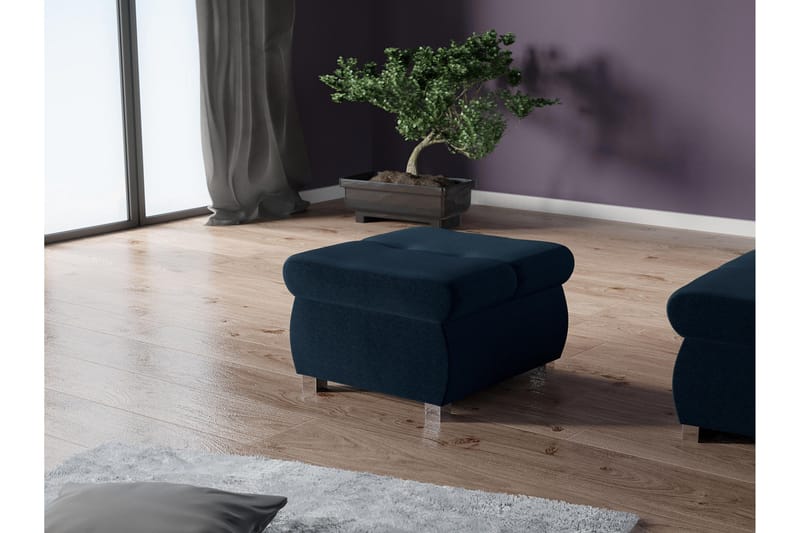 Cerys Fotskammel 60 cm - Blå - Møbler - Stoler - Krakk - Fotskammel