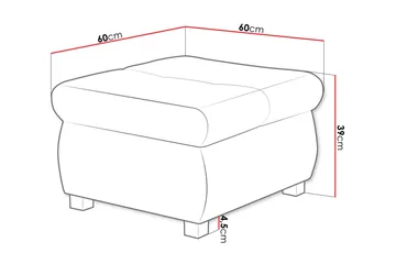 Cerys Fotskammel 60 cm - Hvit - Møbler - Stoler - Krakk - Fotskammel