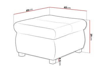 Cerys Fotskammel 60 cm - Mørk grå/Svart - Møbler - Stoler - Krakk - Fotskammel