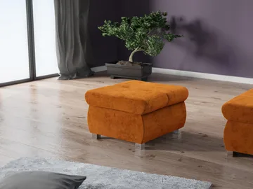 Cerys Fotskammel 60 cm - Oransje - Møbler - Stoler - Krakk - Fotskammel