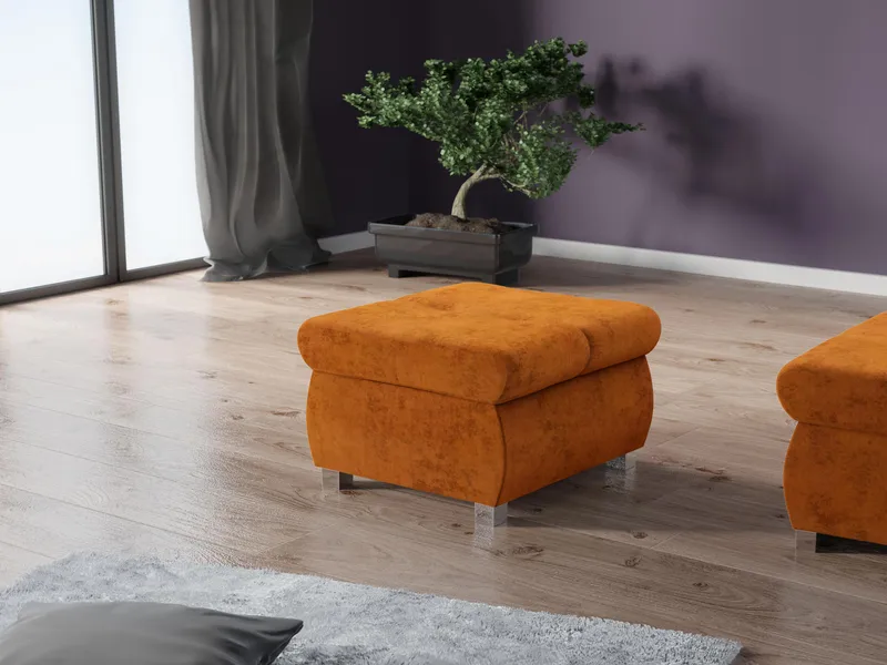 Cerys Fotskammel 60 cm - Oransje - Møbler - Stoler - Krakk - Fotskammel
