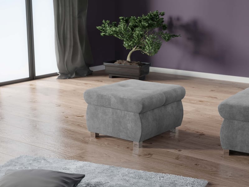 Cerys Fotskammel - grå - Møbler - Stoler - Krakk - Puff