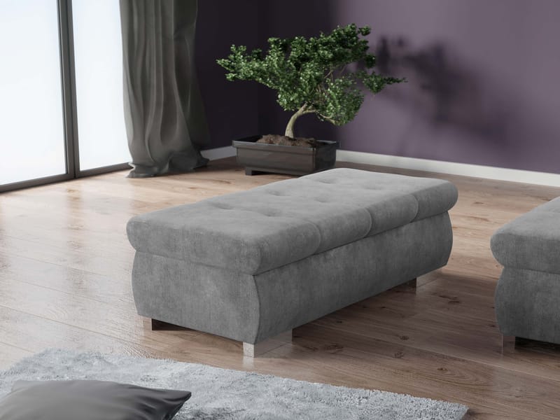 Cerys Fotskammel - grå - Møbler - Stoler - Krakk - Puff