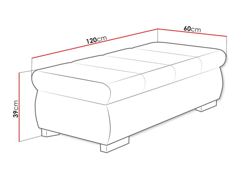 Cillo Fotskammel 120 cm - Møbler - Stoler - Krakk - Puff