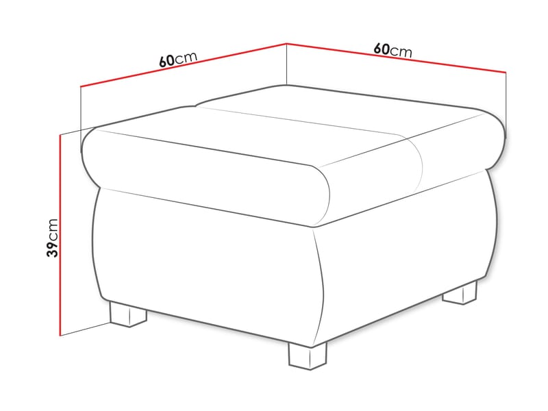 Cillo Fotskammel 60 cm - Møbler - Stoler - Krakk - Puff