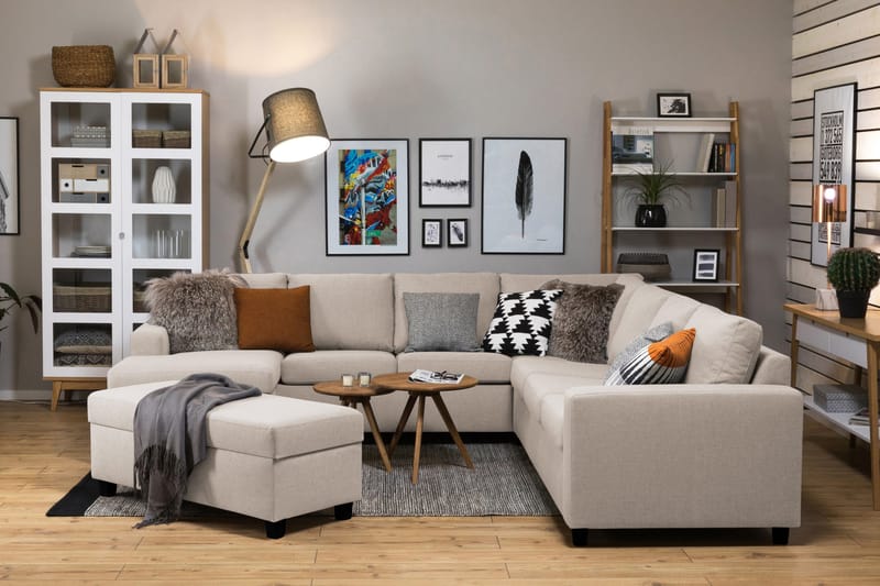 Crazy Fotskammel med Oppbevaring 120x50 - Beige - Møbler - Stoler - Krakk - Fotskammel