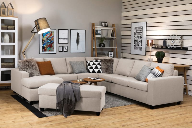 Crazy Fotskammel med Oppbevaring 120x50 - Beige - Møbler - Stoler - Krakk - Fotskammel