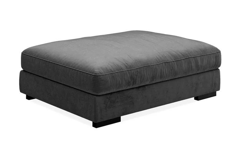 Dubai fotskammel fløyel, Mørkegrå