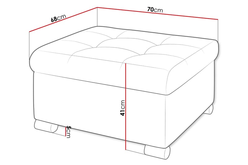 Dynir Fotpall 68 cm - Oransje - Møbler - Stoler - Krakk - Fotskammel