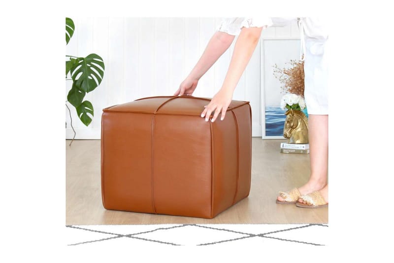 Edrin Sittepuff Utomhus 52 cm - Brun - Møbler - Stoler - Krakk - Puff