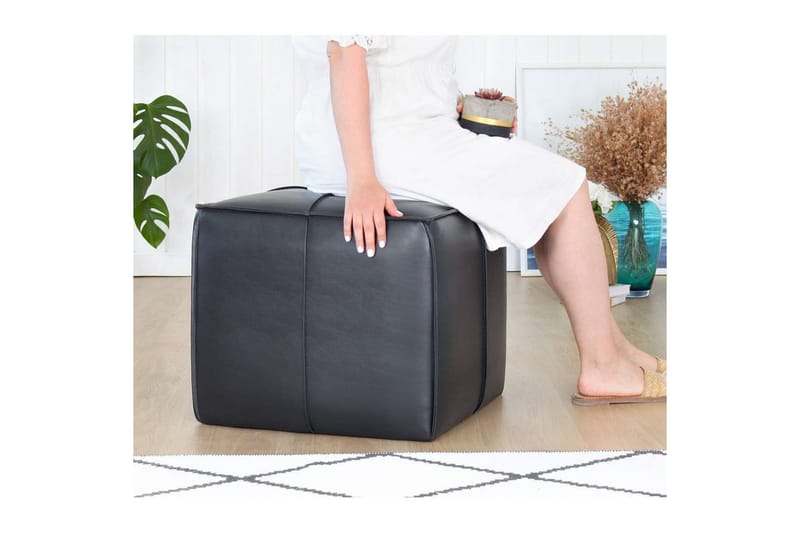 Edrin Sittepuff Utomhus 52 cm - Sort - Møbler - Stoler - Krakk - Puff