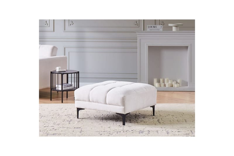 Fotpall Alnes Hvit/Svart - Hvit/Svart - Møbler - Stoler - Krakk - Fotskammel