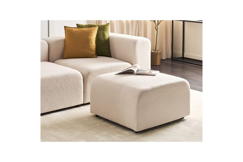 Fotpall Falsterbo Lysebeige, Bouclé - Lysebeige, Bouclé - Møbler - Stoler - Krakk - Fotskammel