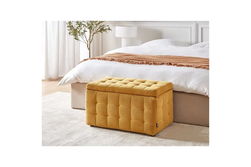 Fotpall Michigan Gul - Gul - Møbler - Stoler - Krakk - Fotskammel