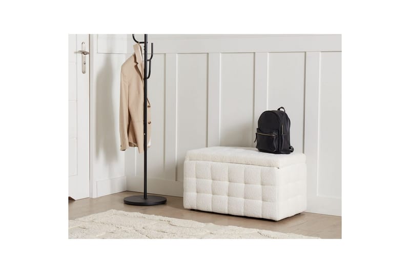 Fotpall Michigan Hvit - Hvit - Møbler - Stoler - Krakk - Fotskammel