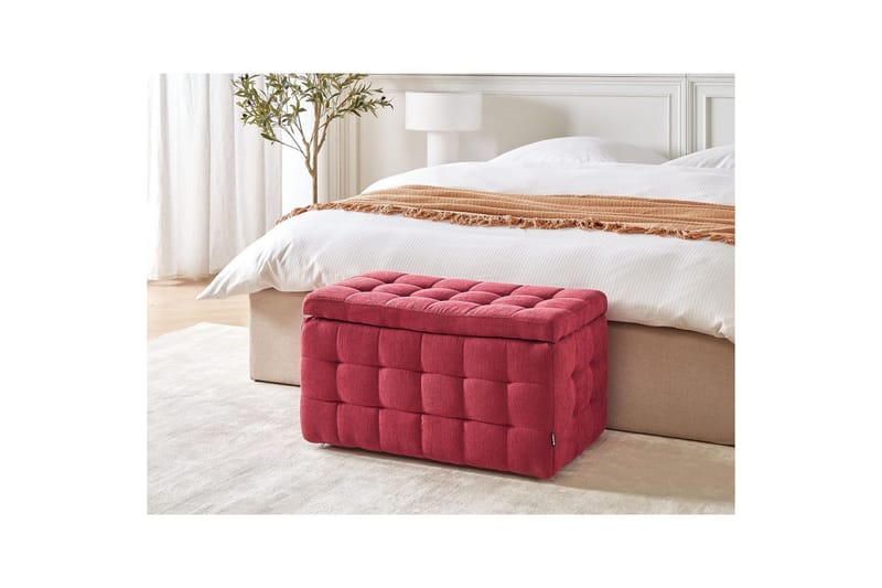 Fotpall Michigan Rød - Rød - Møbler - Stoler - Krakk - Fotskammel