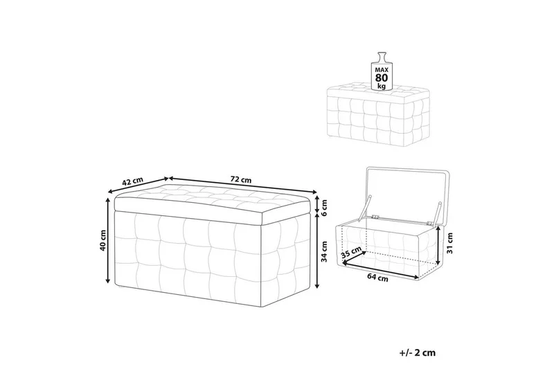 Fotpall Michigan Rosa - Rosa - Møbler - Stoler - Krakk - Fotskammel