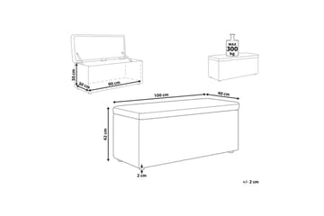 Fotpall Orem Beige/svart - Beige/svart - Møbler - Stoler - Krakk - Fotskammel