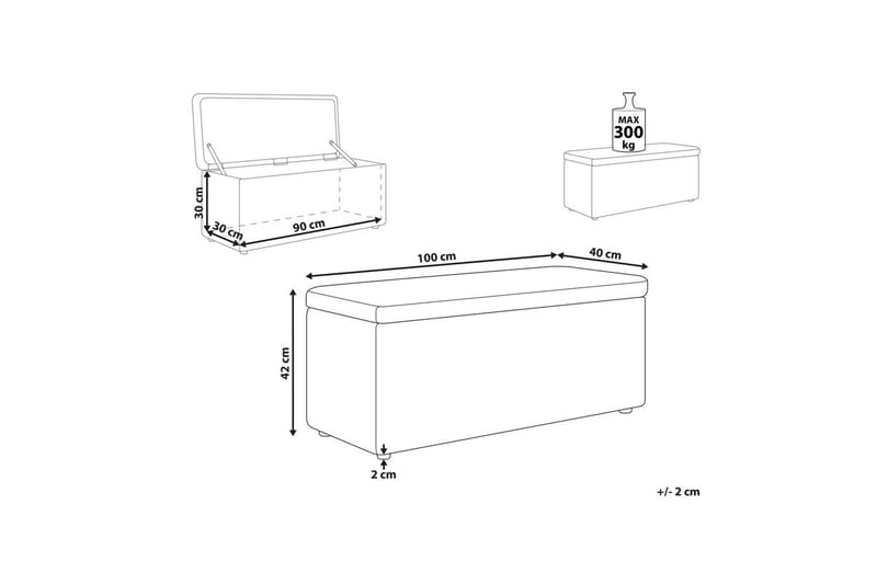 Fotpall Orem Beige/svart - Beige/svart - Møbler - Stoler - Krakk - Fotskammel