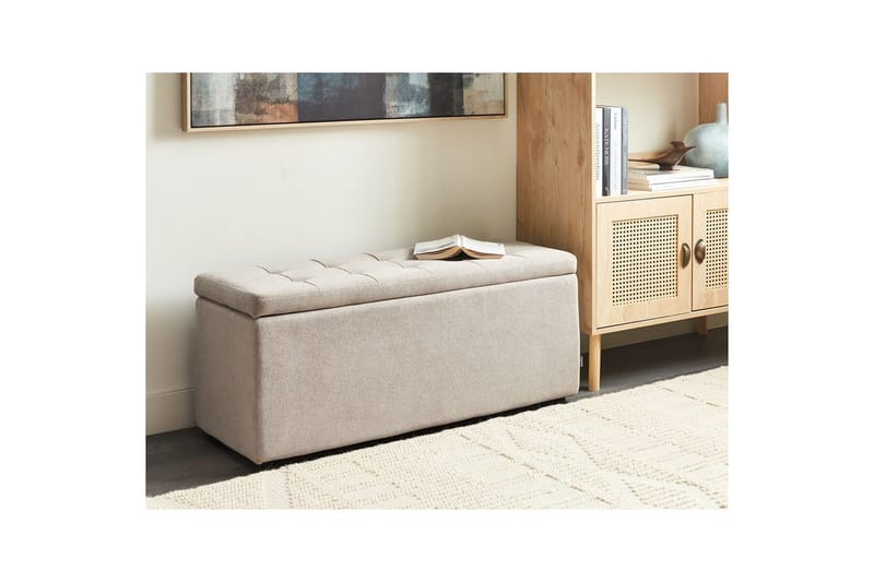 Fotpall Orem Beige/svart - Beige/svart - Møbler - Stoler - Krakk - Fotskammel