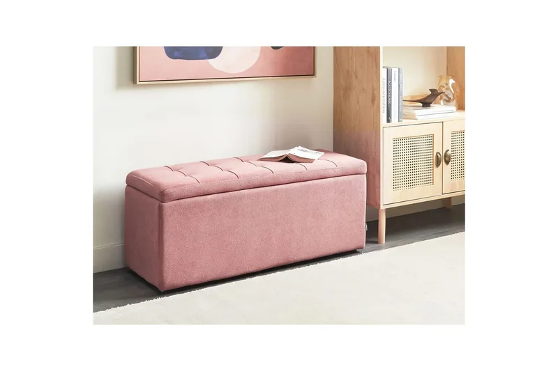 Fotpall Orem Rosa/Svart - Rosa/Svart - Møbler - Stoler - Krakk - Fotskammel