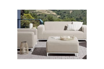 Fotpall Rovigo Beige/hvit - Beige/hvit - Møbler - Stoler - Krakk - Fotskammel