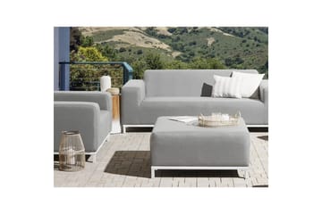 Fotpall Rovigo Lys grå/hvit - Lys grå/hvit - Møbler - Stoler - Krakk - Fotskammel