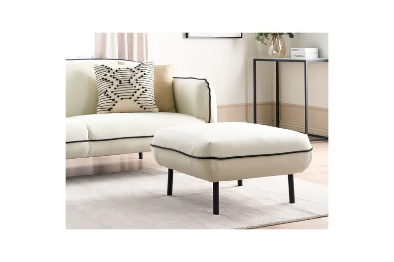 Fotpall Tonsberg Beige/svart - Beige/svart - Møbler - Stoler - Krakk - Fotskammel