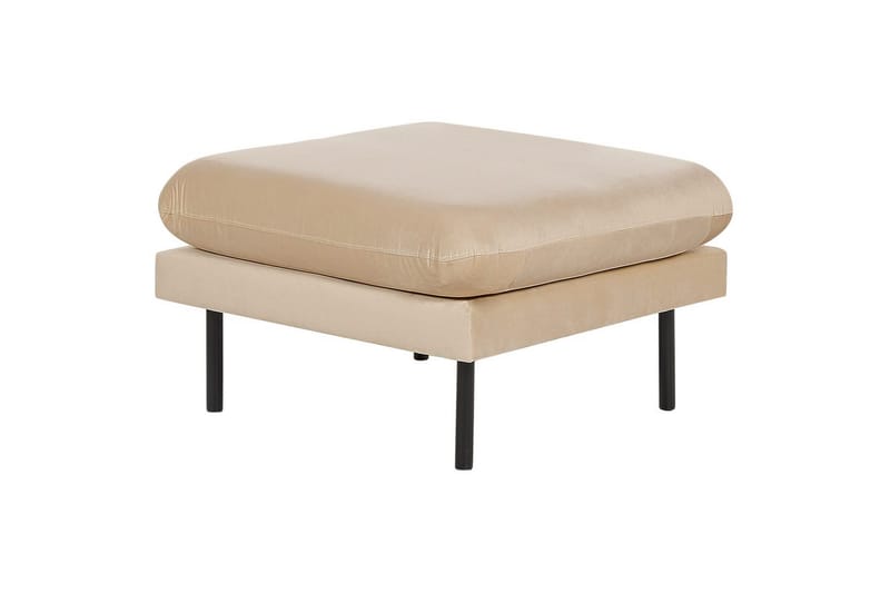 Fotpall Vinterbro Beige/svart, Fløyel - Beige/svart, Fløyel - Møbler - Stoler - Krakk - Fotskammel