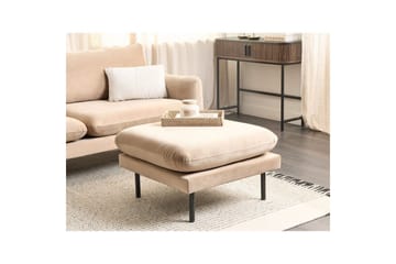 Fotpall Vinterbro Beige/svart, Fløyel - Beige/svart, Fløyel - Møbler - Stoler - Krakk - Fotskammel