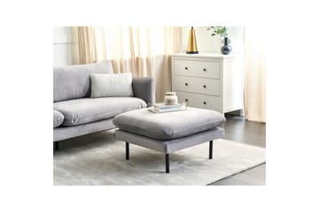 Fotpall Vinterbro Grå/svart, Fløyel - Grå/svart, Fløyel - Møbler - Stoler - Krakk - Fotskammel