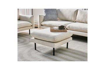 Fotpall Vinterbro Lysebeige/svart, Polyester - Lysebeige/svart, Polyester - Møbler - Stoler - Krakk - Fotskammel