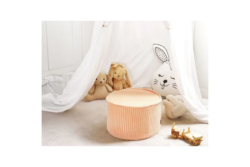 Fotpall Zikria Rosa - Rosa - Møbler - Stoler - Krakk - Puff