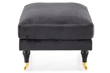 Andrew Fotskammel Fløyel - Mørkegrå/Messing - Møbler - Stoler - Krakk - Fotskammel