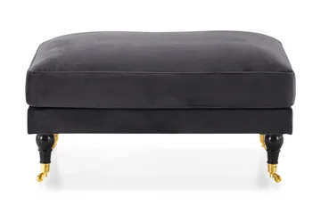 Andrew Fotskammel Fløyel - Mørkegrå/Messing - Møbler - Stoler - Krakk - Fotskammel