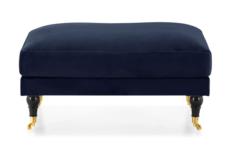 Andrew Fotskammel Fløyel - Midnattsblå/Messing - Møbler - Stoler - Krakk - Fotskammel