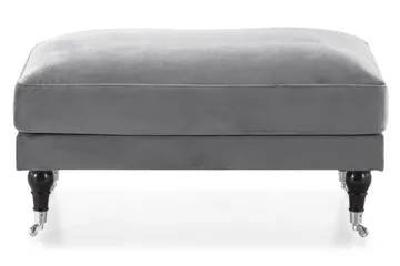 Andrew Fotskammel Fløyel - Sølvgrå/Krom - Møbler - Stoler - Krakk - Fotskammel