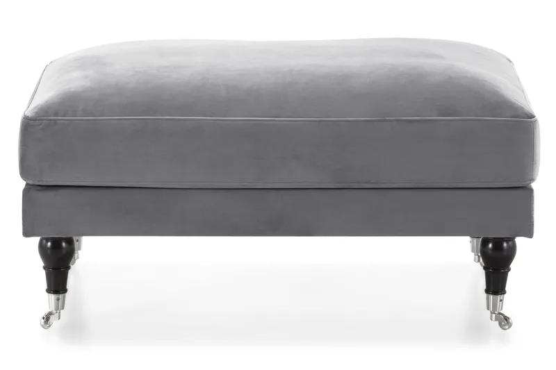 Andrew Fotskammel Fløyel - Sølvgrå/Krom - Møbler - Stoler - Krakk - Fotskammel