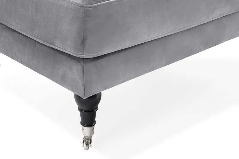 Andrew Fotskammel Fløyel - Sølvgrå/Krom - Møbler - Stoler - Krakk - Fotskammel