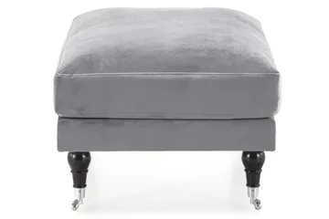 Andrew Fotskammel Fløyel - Sølvgrå/Krom - Møbler - Stoler - Krakk - Fotskammel